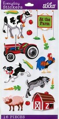 Lot of 17, Animal scrapbook stickers – Horses, Zoo, Farm, Fish, Monkey, Giraffe