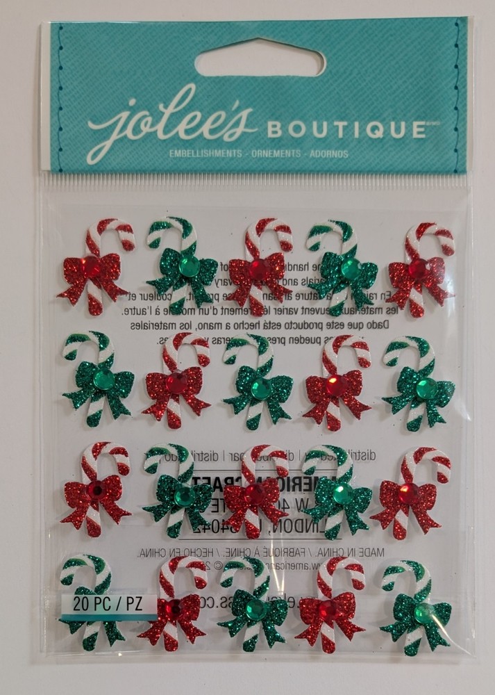 Jolee’s Red & Green Candy Canes Repeats Christmas Scrapbooking Stickers