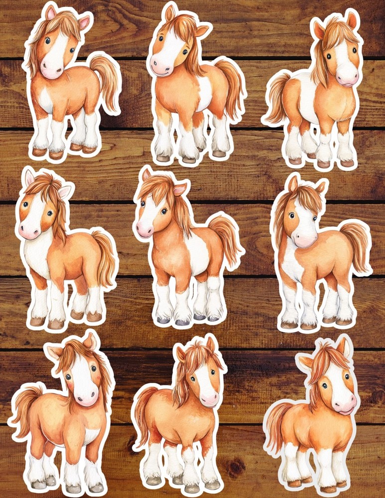 Pony Die Cut Vinyl Stickers Set Scrapbooking Laptop Water Bottle