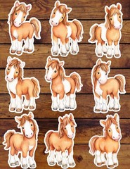 Pony Die Cut Vinyl Stickers Set Scrapbooking Laptop Water Bottle