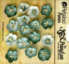 Forget Me Nots SEA GREEN 16 Paper Flowers 20mm across Penny Lane Petaloo XC