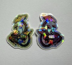 2pc Holographic Mushroom Stickers/Decals, Multicolor Scrapbooking