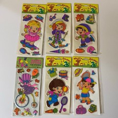 Vintage Happy Stickers & 1976 Imperial Happy Cuties Puffy Fun Stickers Set Of 12