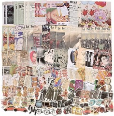 200pcs Vintage Junk Journal Supplies,Scrapbook Supplies Scrapbooking Paper