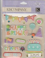 🎁K & COMPANY 🎈 » BIRTHDAY WISHES» 🎂Scrapbooking Stickers-16pcs🎉