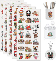 Rub on Transfers, 105 Sheets Christmas Animals Transfer Stickers, Rub on Decals