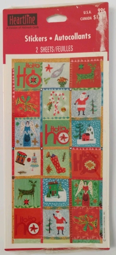 Vintage Heartline Hallmark Christmas Stickers
