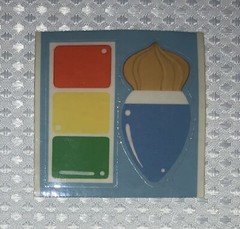 Vintage Hallmark Paint/Watercolor & Paintbrush Stickers on ~3 x ~3 Inch Sticker
