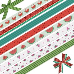 Watermelon Grosgrain Ribbons 8 Pack – 3/8 Inch Summer Theme Watermelon-3/8″