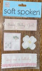 SOFT SPOKEN SWEET BABY Sing Me A Lullaby Flowers Infant Card Scrapbook Stickers