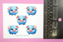 Blue Pigs Mini Sticker Sheet