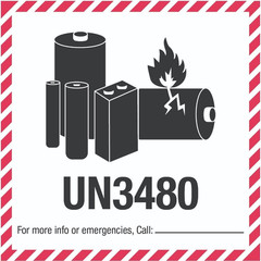 Proline UN3480 Caution Lithium Battery Labels 3.25 X 4.25 Inch 500 Total Sticker