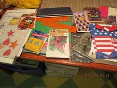 MIXED LOT OF CRAFTS-STICKERS-LETTERS-STENCILS–AND MORE–4 LBS.–#T 17A-5