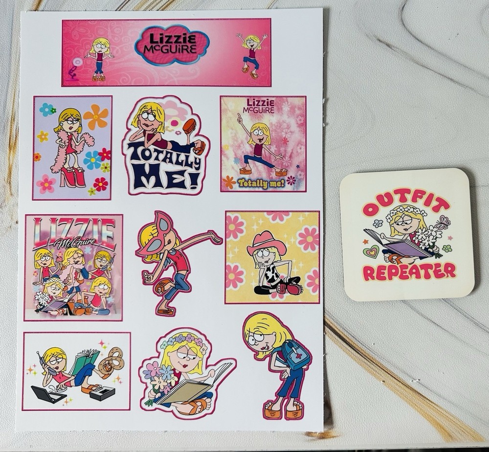 Lizzie McGuire Sticker Sheet+ 3” Magnet