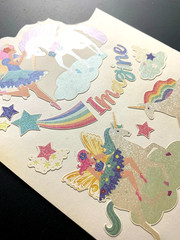 UNICORN PEGASUS FAIRY RAINBOW IMAGINE STARS FANTASY vintage sticker decal 1982