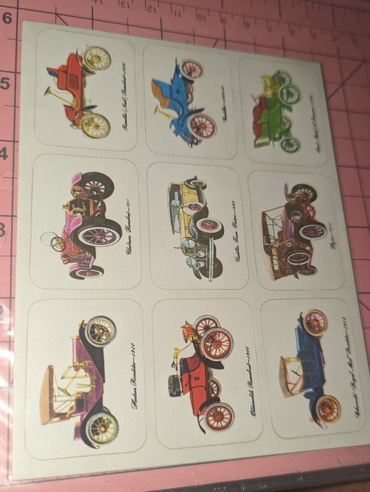 Vintage Eureka Stickers Circus Antique Cars 1 sheet