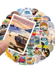 50 Pcs Sunny California State Stickers Landscape Travel USA Waterproof Vinyl
