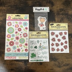 Scrapbook Paper & Stickers Lot Hobby Lobby Cardstock Mixed Themes New Sealed