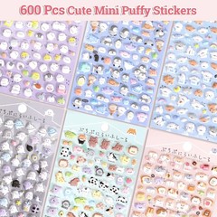 600+ Cute Mini Puffy StickersSmall 3D Tiny Micro Bulk Sticker Set for Kids Gi…