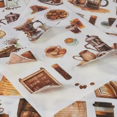 558pcs Coffee Journal Stickers, Ephemera for Junk Journaling Supplies, 50 Sheets