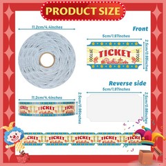 Carnival Tickets Single Roll Raffle Tickets for Events, Classroom or Carnival…