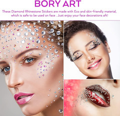 Rhinestone Stickers 2475 PCS, Self Adhesive Face Gems Stick on Body