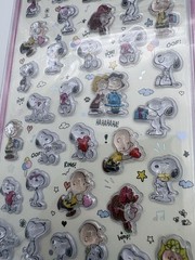 1pc-3D Crystal Puffy Snoopy Stickers Peanuts Charlie Brown (Pink Or Blue) Korea