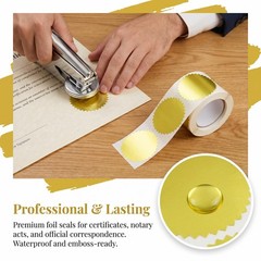 300 Pack 2 Inch Round Gold Foil Seal Stickers for Certificates Sealing Labels