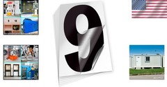 Black Self-Adhesive Vinyl 9 Decals 6-Pack for House Mailbox Door Window Sign