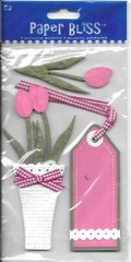 FLOWER Flowers Pink Tulips Tulip Spring Bouquet Vase Tag Paper Bliss sticker