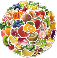 Food Stickers for Kids, 110Pcs Realistic Fruit Vegetable Classroom Decals