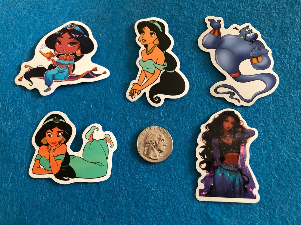 Disney Stickers – Disney Jasmine from Aladdin Lot of 5 Stickers.