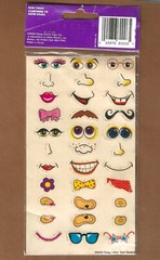 Vintage Create-A-Face Stickers, 66 Pc Color Club, Jakks, Flying Colors Toys 2000