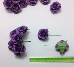 Off White & Purple Roses Valentine Card Scrapbooking Wedding ฺBouquet Bundle DIY