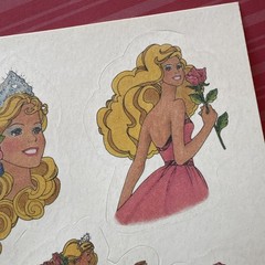 Vintage 80s CTP 1983 Scratch & Sniff Matte Rose Barbie Sticker Sheet Roses Scent