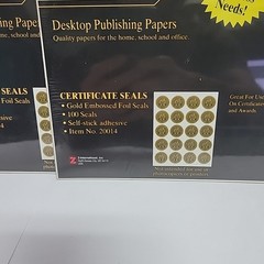 200 Pcs 2 Inches Gold Foil Certificate Seals Self Adhesive Embossed Z Grafix