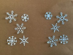 Snowflakes die cut embellishments 5 designs 3 ea 15 pcs Choose Color