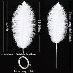 Soarer White Large Ostrich Feathers – 10Pcs 34inch Making Kit Extra Large Ost…