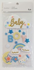 Baby Boy Cloud Rainbow Moon Stars Bottle Scrapbooking Stickers by Recollections