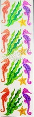 HAMBLY STUDIOS STICKERS PRISMATIC GLITTER OCEAN SEAHORSES STAR SEAWEED VINTAGE