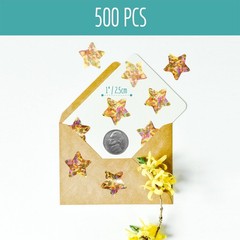 500 PCS Holographic Gold Star Stickers, Self~Adhesive Glitter Reward Labels