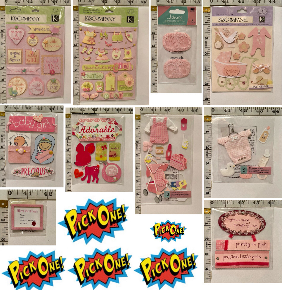 BABY PINK/ GIRL *Jolee’s Scrapbooking Embellishments *NEW OLD STOCK 2004*
