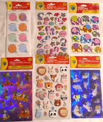 STICKERS FOR THE KIDS BY TEACHING TREE ! 6 PACKS OF ANIMALS AND MORE! 216 PCS