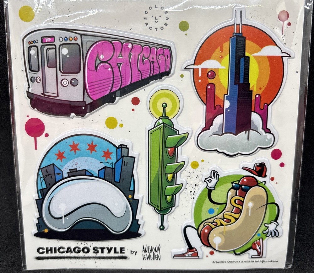 SEALED Color Factory Puffy Stickers ‘Chicago Style’ By Anthony Lewellen (2022)