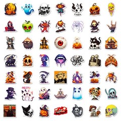 Halloween Stickers, 100Pcs Halloween Pumpkin Theme Stickers Bulk, Vinyl Waterpro
