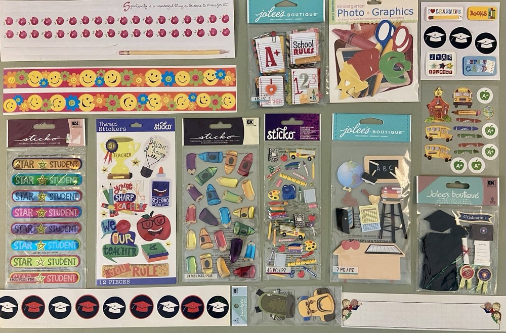 Lot of School Stickers & Die Cuts! Jolee’s Boutique, Sticko, Etc