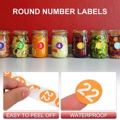 Number 22 Stickers 1″ Round Coded Self-Adhesive Labels Dark Orange 500Pcs/Roll