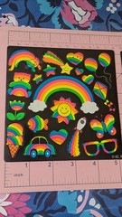 Vintage Stickers American Greetings Neon Rainbow / Rewards Lot 2 Sheets