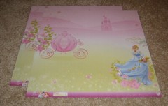 Disney EK Success Single Sided Scrapbook 12×12 Glitter Paper(2) ~ Cinderella