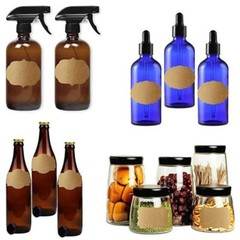 Jar 300pcs Glass Bottle Adhesive Labels Blank Natural Kraft Sealing Sticke